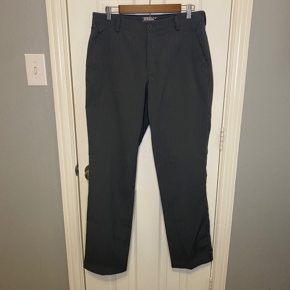 Nike Golf Tour Performance Dri-FIT Pants Mens 32x32‎ Gray Pinstripe Casual